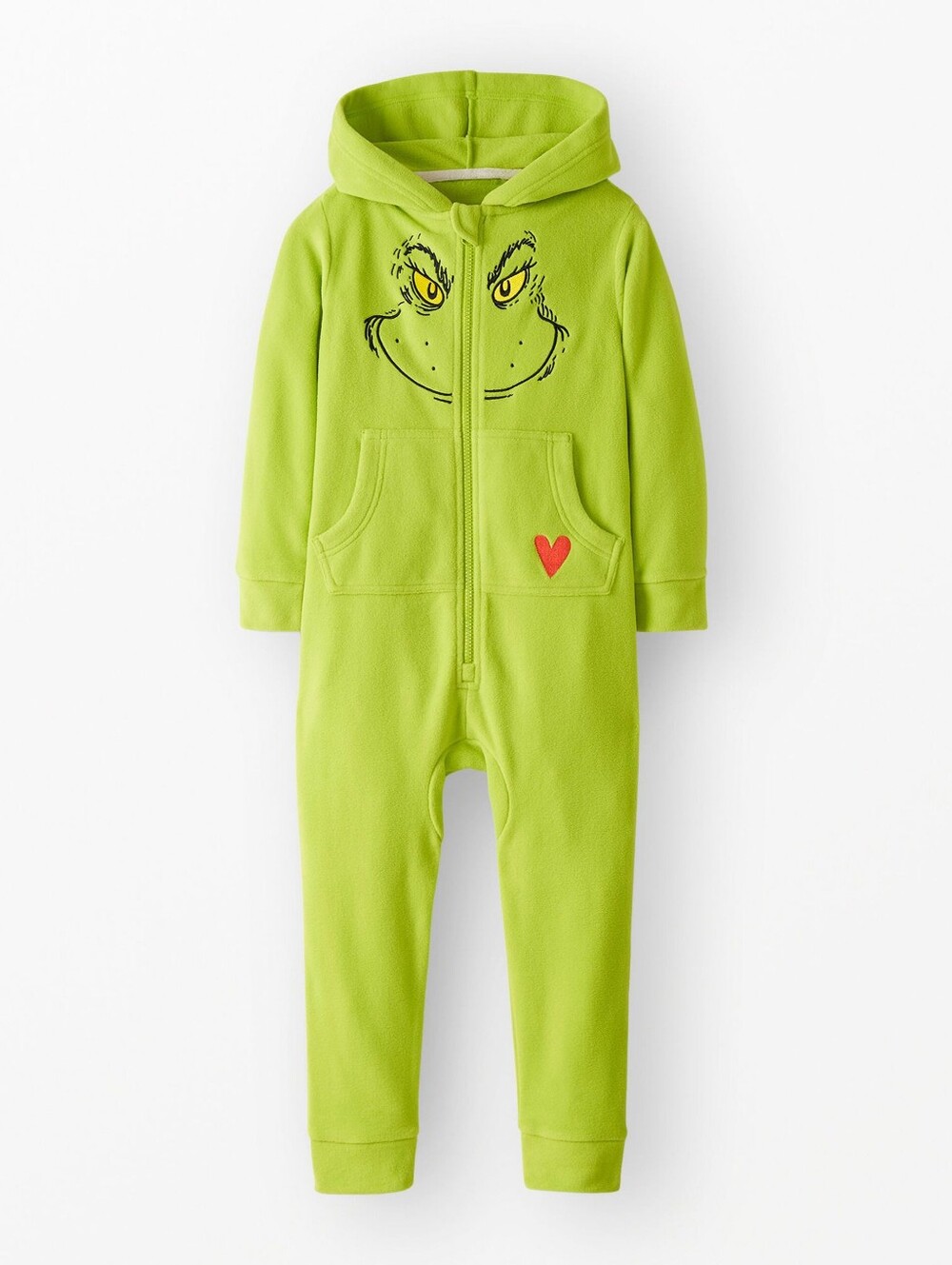 Hanna Andersson Kids Dr. Seuss The Grinch Fleece Jumpsuit Onesie | XS (2-3)